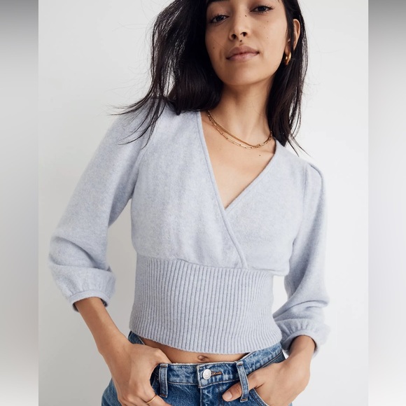 (G11) Wrap V-Neck Sweater in Coziest Yarn - Picture 2 of 8